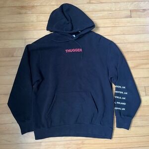 Young Thug H&M Divided Thugger Tour Hoodie Black Graphic Cherub Mens L